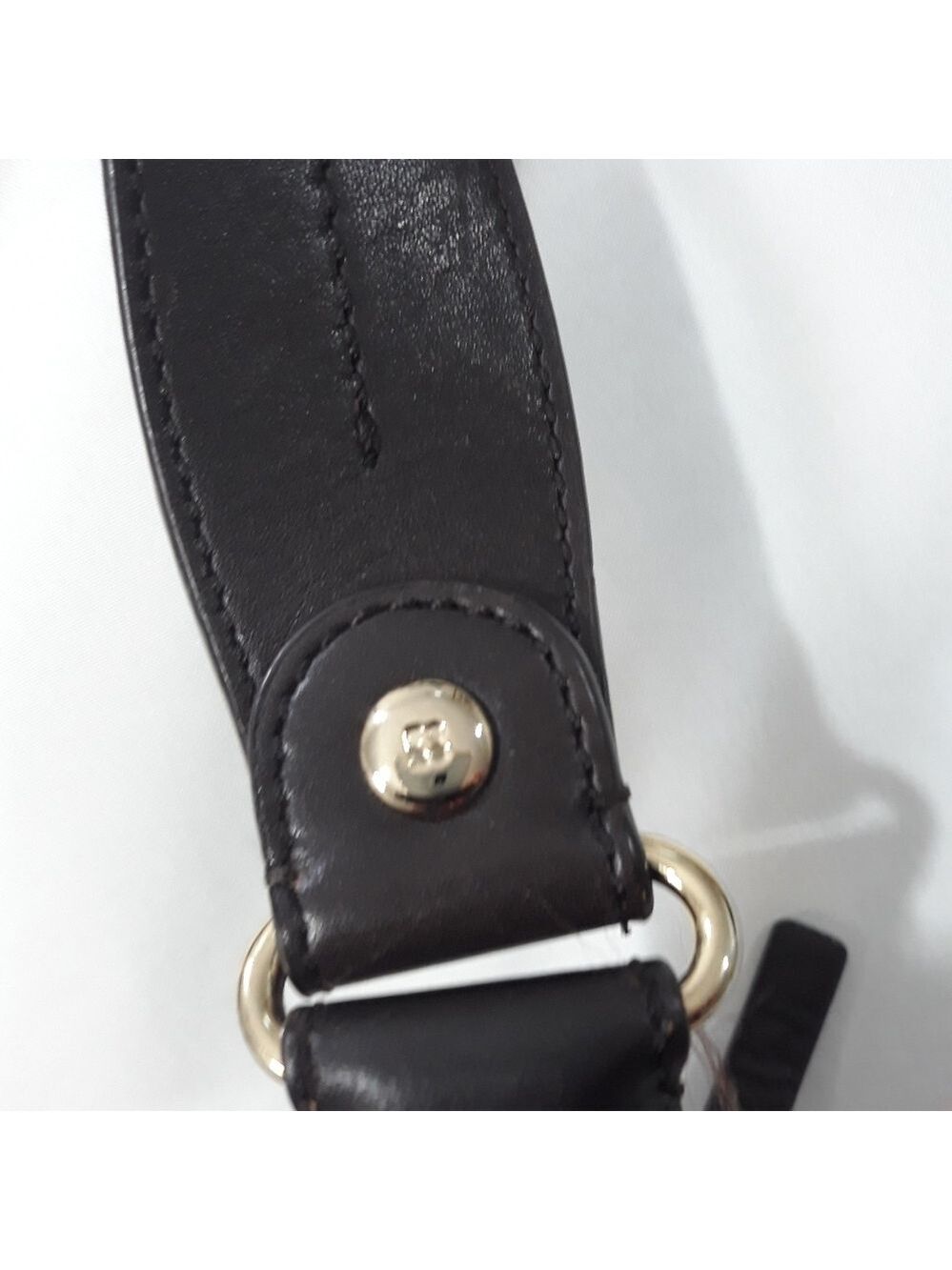 Kate Spade Nylon Hobo Shoulder Bag Brown Wit Leather Trim On The Strap Zippered - Picture 7 of 12